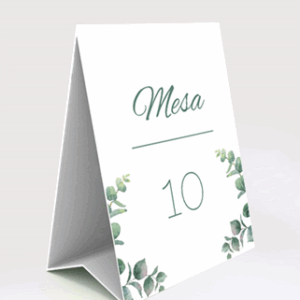 Menú o Número de mesa triangular