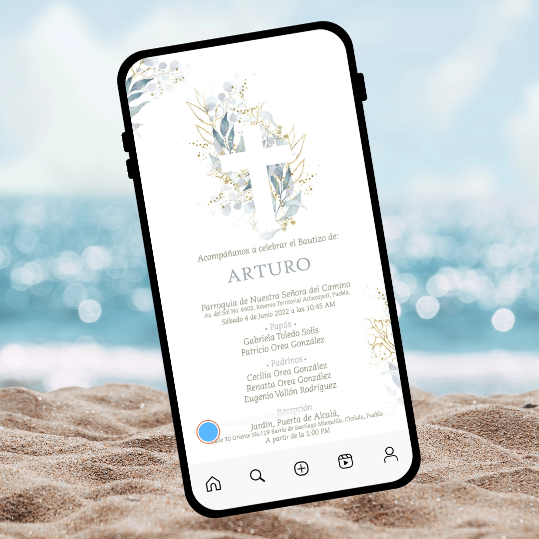 invitación digital para bautizo